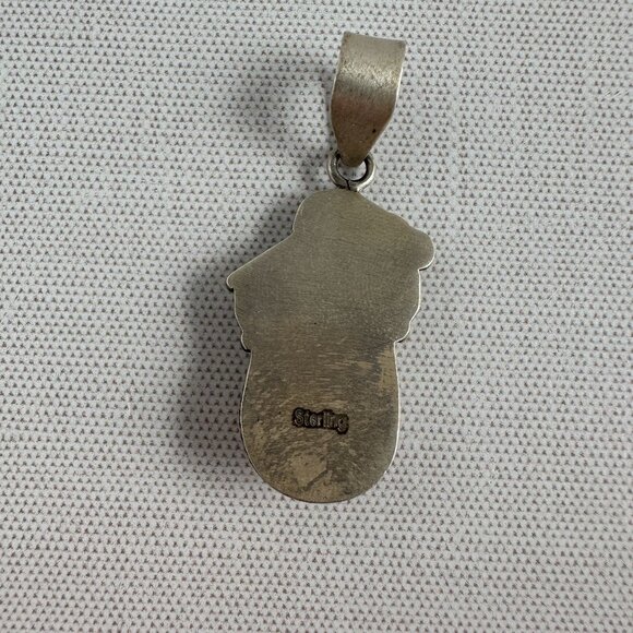 Native American Style Sterling Silver and Palomino Turquoise Pendant - Picture 7 of 11